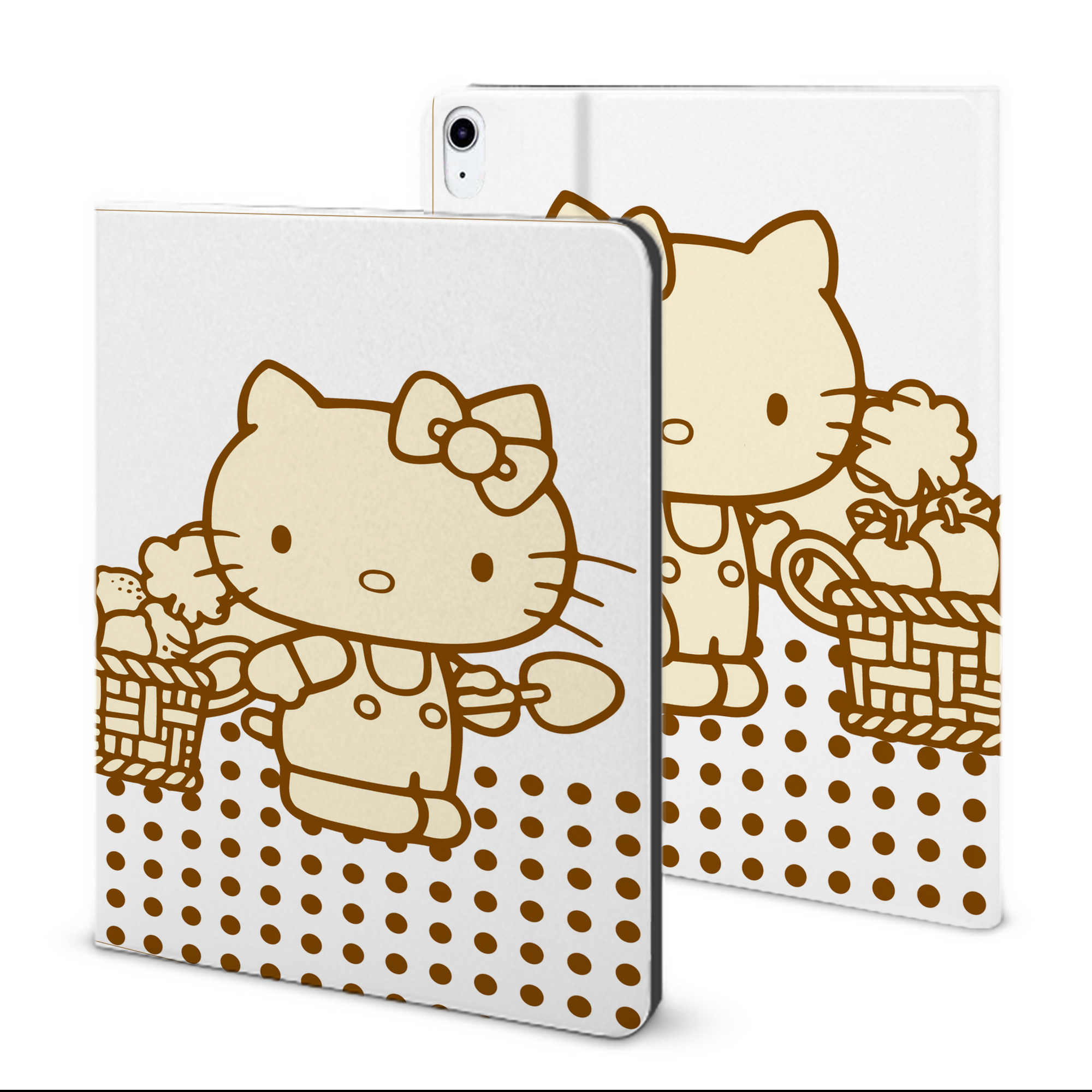 （画像用） Hello Kitty ハローキティ IPad ケース ブック型 PUレザー TPU 耐衝撃 軽量 薄型 ペン収納なし 全面保護 IPad 各モデル対応
